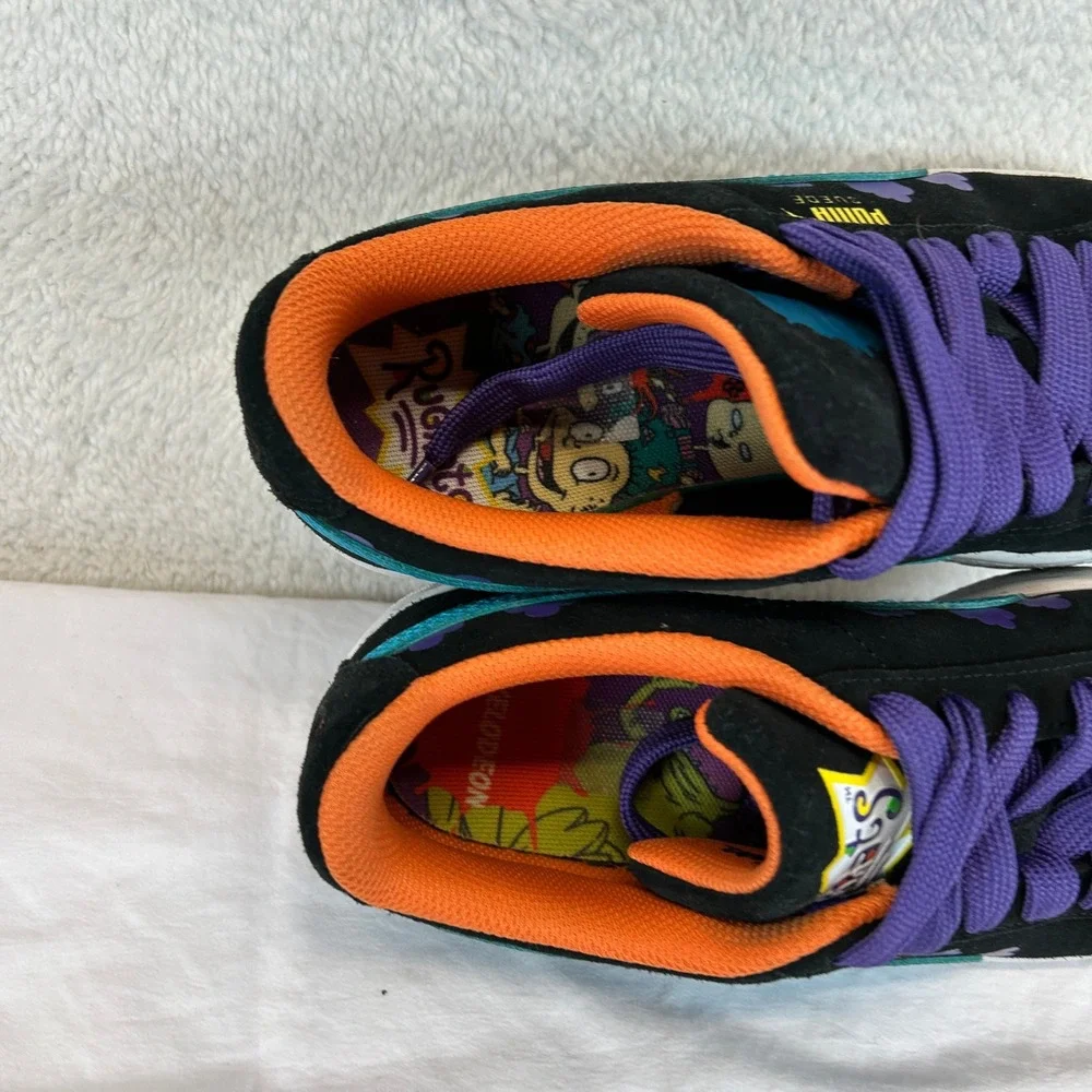Puma Suede Rugrats JR Black‎ Caribbean Sea Nickelodeon Shoes Size 6Y